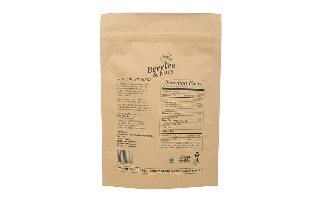 Berries & Nuts Sunflower Seeds    Pack  250 grams